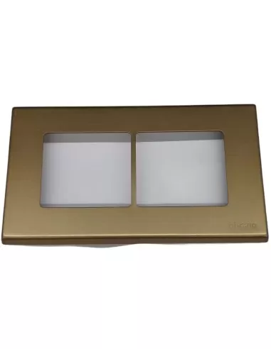 Bticino magic 504//42nb 2-module plate, bronze frame
